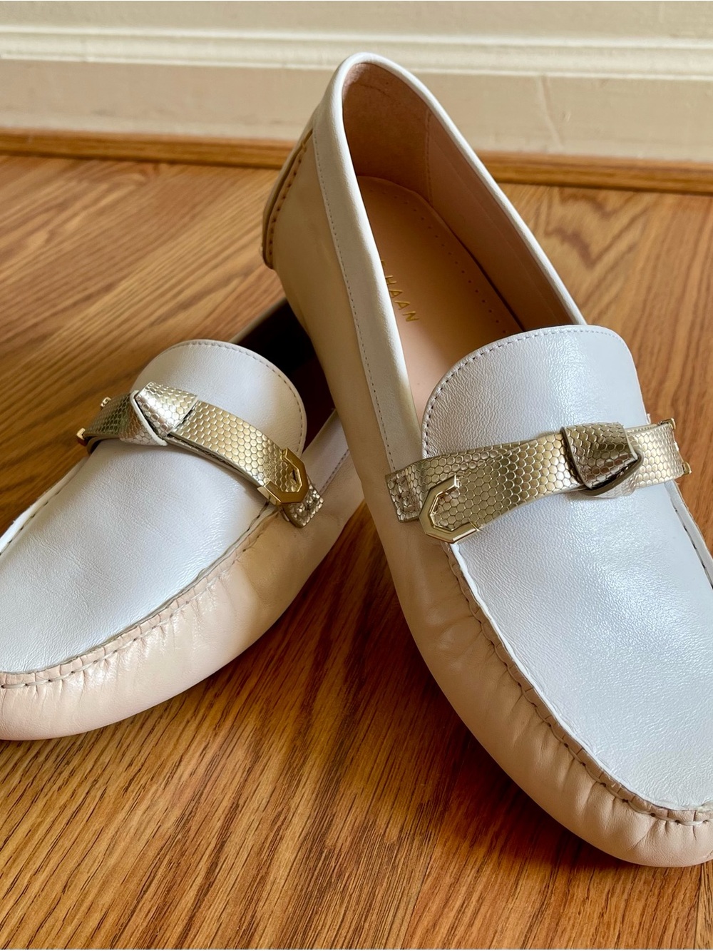 Cole Haan Two-Tone “Evelyn Bow Driver” Women's Driving Loafers NIB 11 B